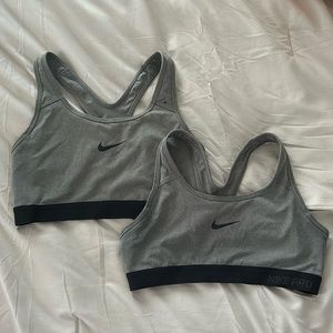 nike sports bras (medium and small)